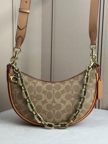 Жіноча сумка Coach Mira Shoulder Bag In Signature Canvas Tan/Rust