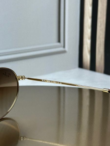 Сонцезахисні окуляри Ray-Ban RB3547 N золото коричнева лінза круглі унісекс