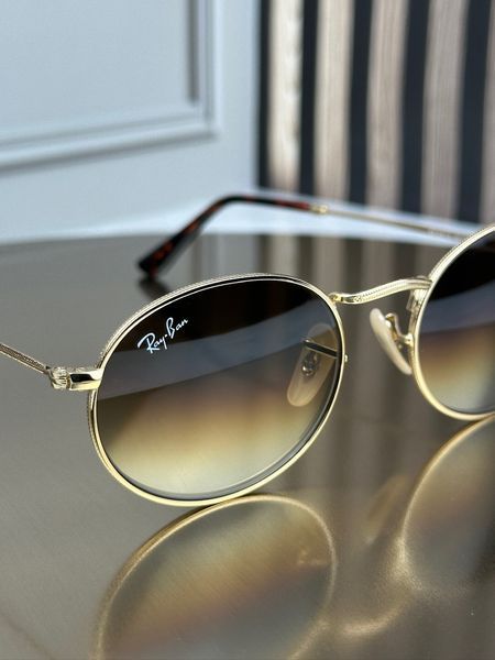 Сонцезахисні окуляри Ray-Ban RB3547 N золото коричнева лінза круглі унісекс