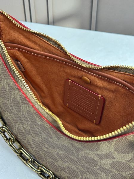 Жіноча сумка Coach Mira Shoulder Bag In Signature Canvas Tan/Rust
