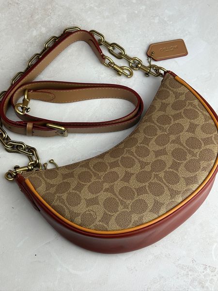 Жіноча сумка Coach Mira Shoulder Bag In Signature Canvas Tan/Rust