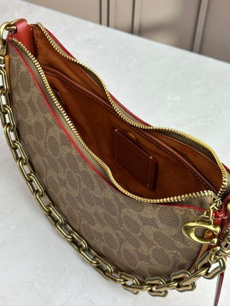 Жіноча сумка Coach Mira Shoulder Bag In Signature Canvas Tan/Rust