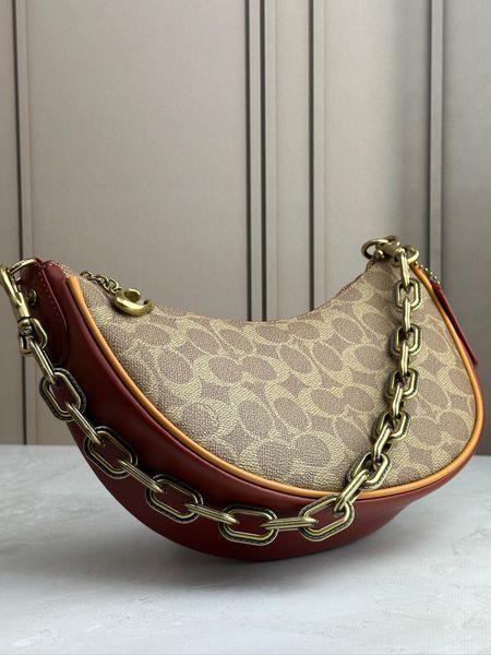 Жіноча сумка Coach Mira Shoulder Bag In Signature Canvas Tan/Rust