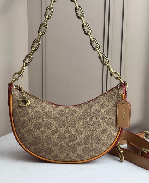 Жіноча сумка Coach Mira Shoulder Bag In Signature Canvas Tan/Rust