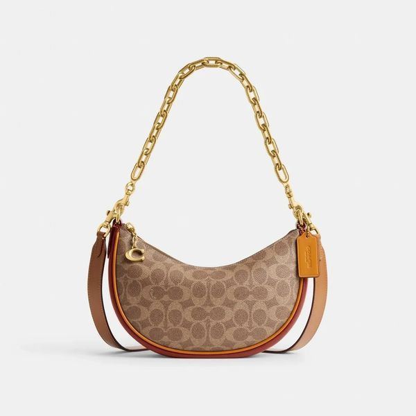 Жіноча сумка на плече Coach Mira 24, класичний логотип, золота фурнітура