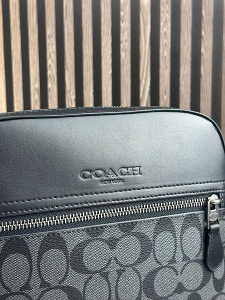 Сумка чоловіча шкіряна COACH Houston Flight Bag In Signature Canvas