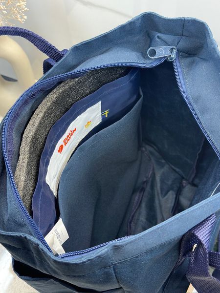 Сумка-рюкзак Fjallraven Kanken Totepack темно-синій Navy шопер жіночий міський