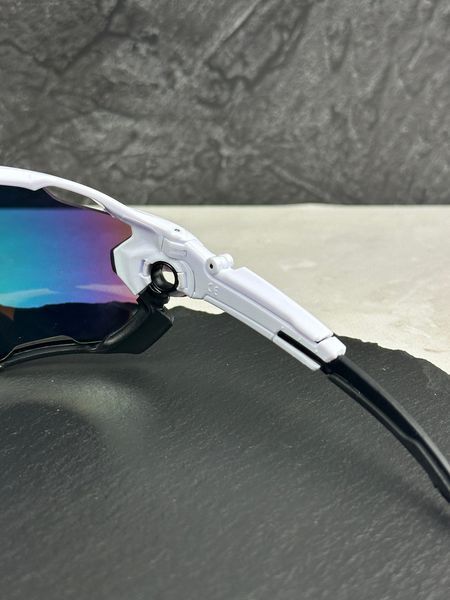 Солнцезащитные очки Oakley Jawbreaker OO9290 белые с линзой Prizm Fire, зеркальные, спортивный щиток, мужские
