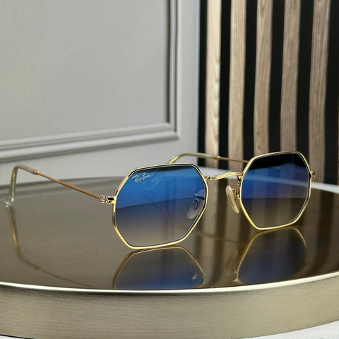 Сонцезахисні окуляри Ray-Ban RB3556 Octagonal Gold/Blue Gradient
